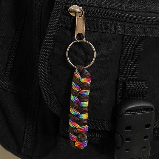 Custom Paracord Keyring: Two Colours Fishtail Weave - Choose Your Favourite Colours - Handmade Accessory