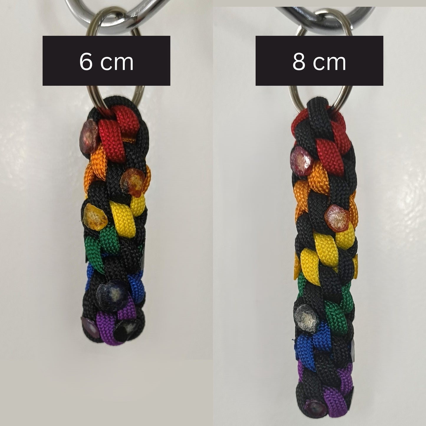 Paracord Keyring: Rainbow Round Knot - Handmade Accessory