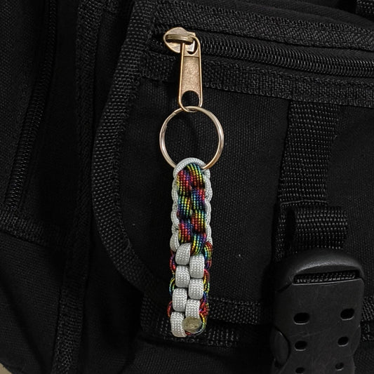 Custom Paracord Keyring: Two Colours Square Knot - Choose Your Favourite Colours - Handmade Accessory