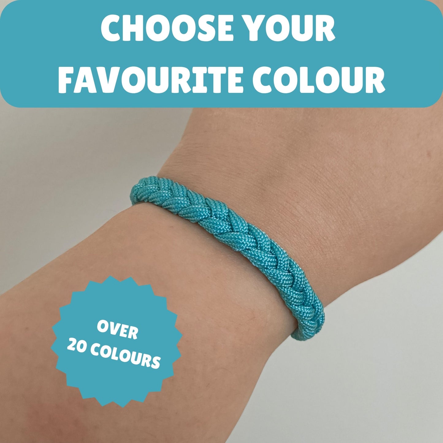 Custom Adjustable Paracord Braided Wristband: One Colour - Choose Your Favourite Colour – Handmade