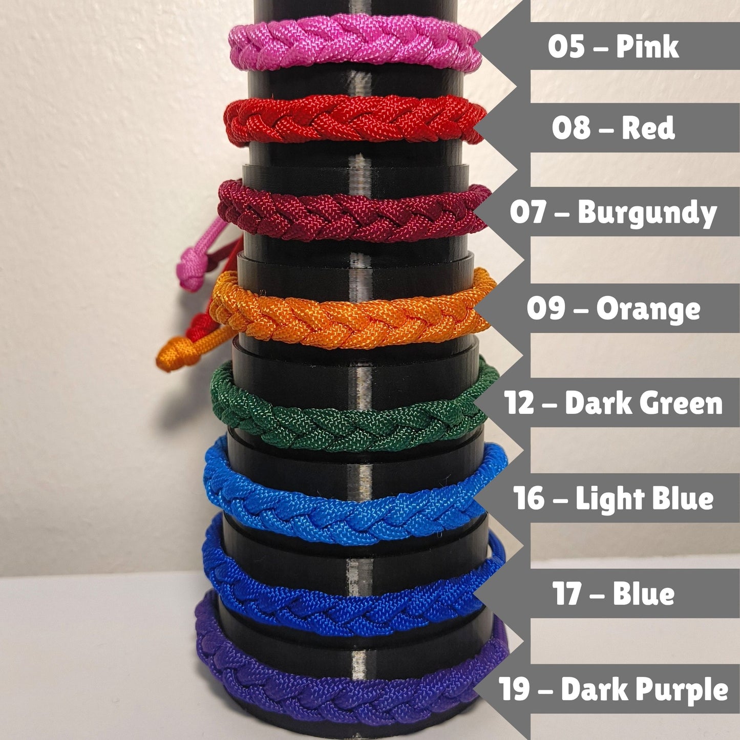 Custom Adjustable Paracord Braided Wristband: One Colour - Choose Your Favourite Colour – Handmade