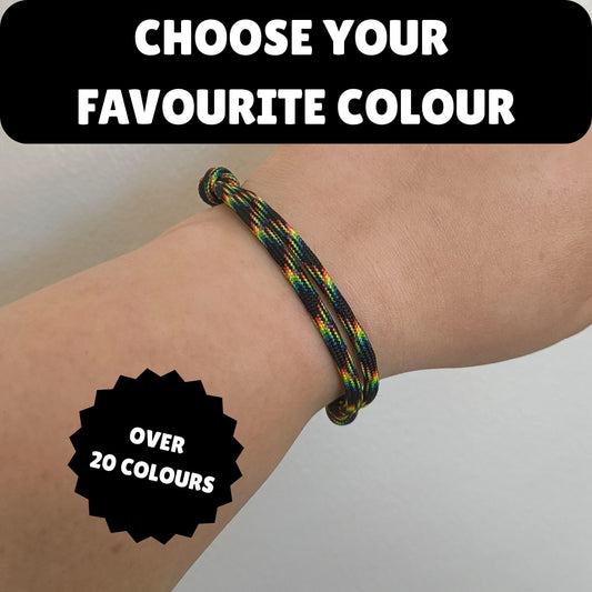 Custom Adjustable Paracord Wristband: One Colour - Choose Your Favourite Colour – Handmade