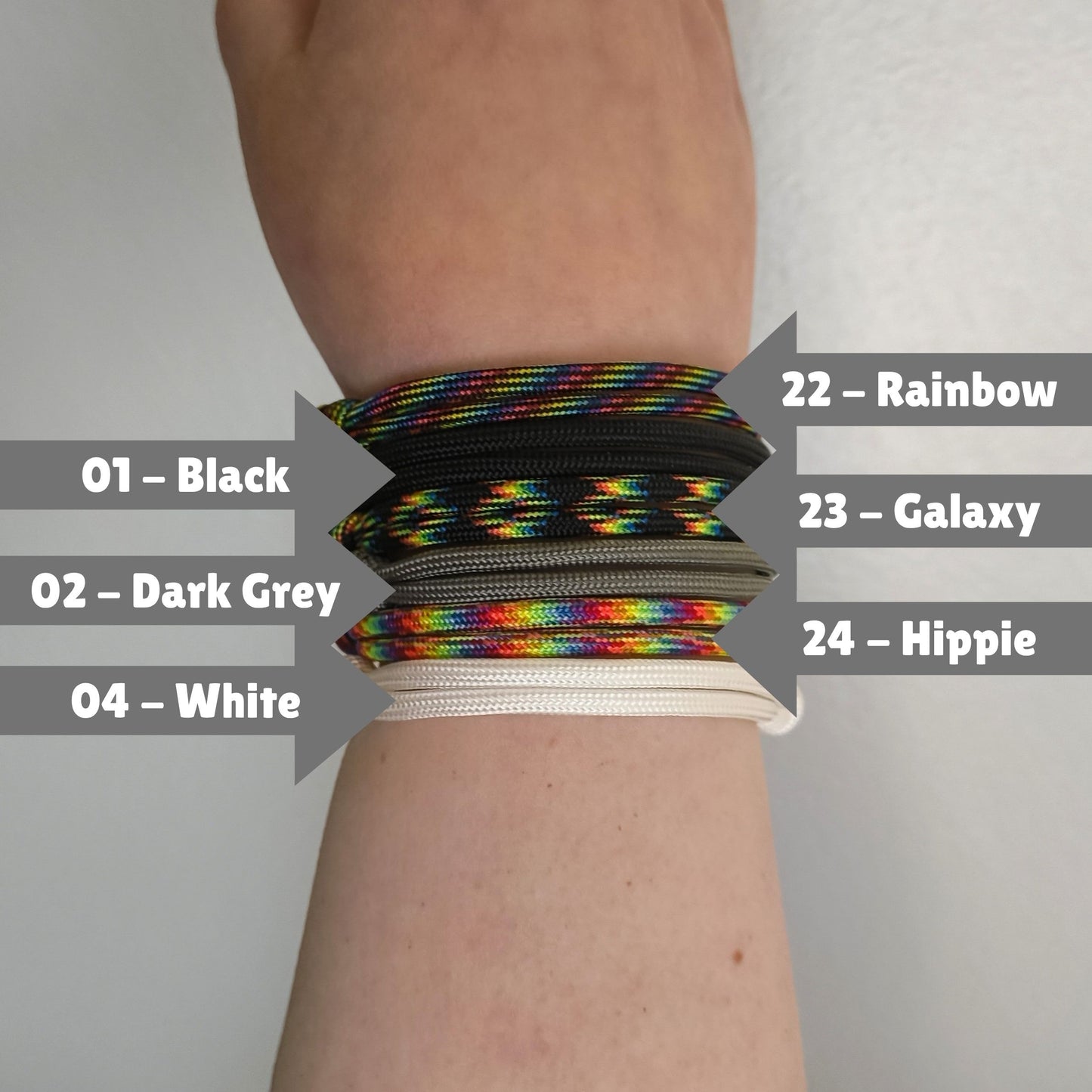 Custom Adjustable Paracord Wristband: One Colour - Choose Your Favourite Colour – Handmade
