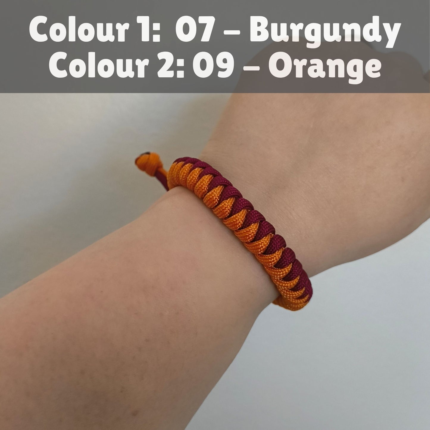 Custom Adjustable Paracord Wristband Snake-Knot: Two Colours - Choose Your Favourite Colour – Handmade
