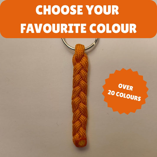 Custom Paracord Keyring: One Colour Braid  - Choose Your Favourite Colour - Handmade Accessory