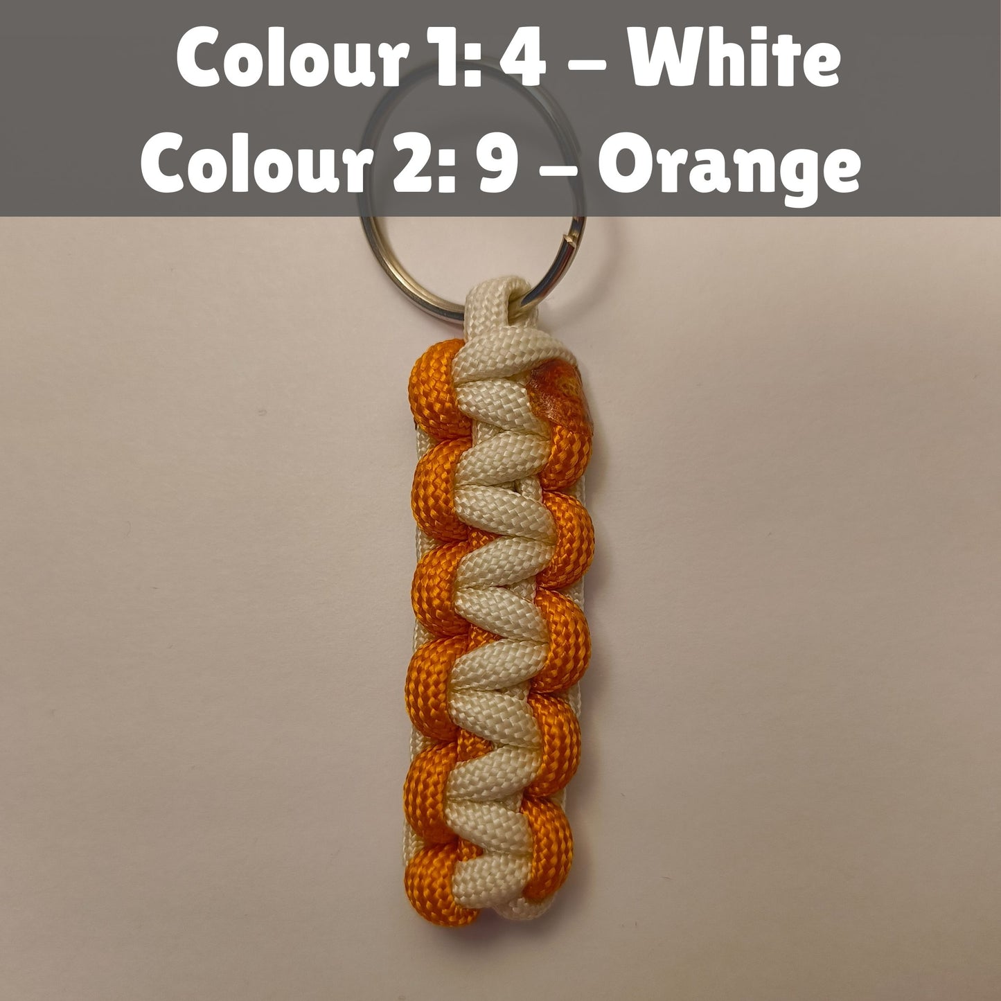 Custom Paracord Keyring: Two Colours Cobra Knot - Choose Your Favourite Colours - Handmade Accessory