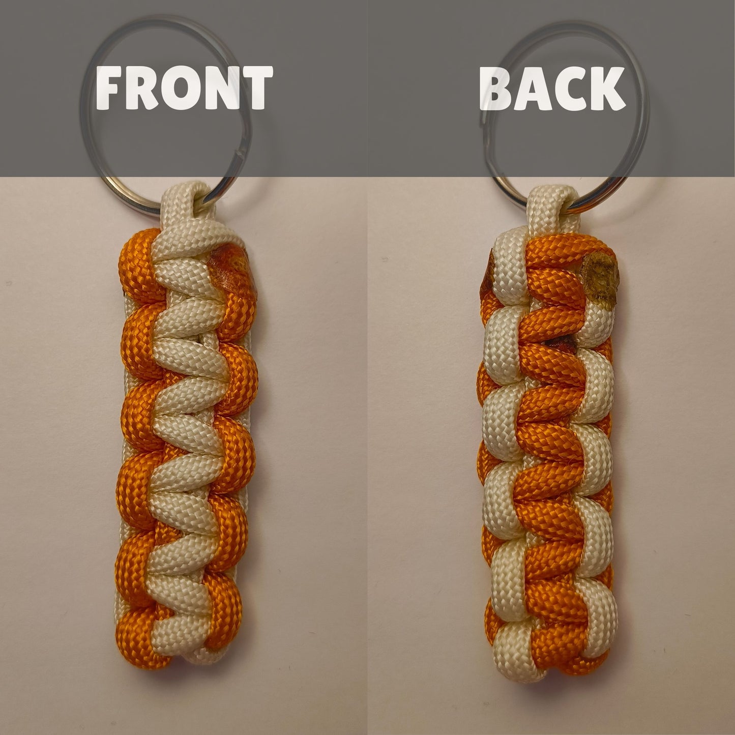 Custom Paracord Keyring: Two Colours Cobra Knot - Choose Your Favourite Colours - Handmade Accessory