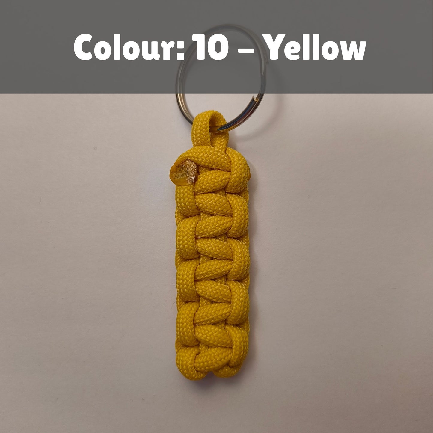 Custom Paracord Keyring: One Colour Cobra Knot - Choose Your Favourite Colour - Handmade Accessory