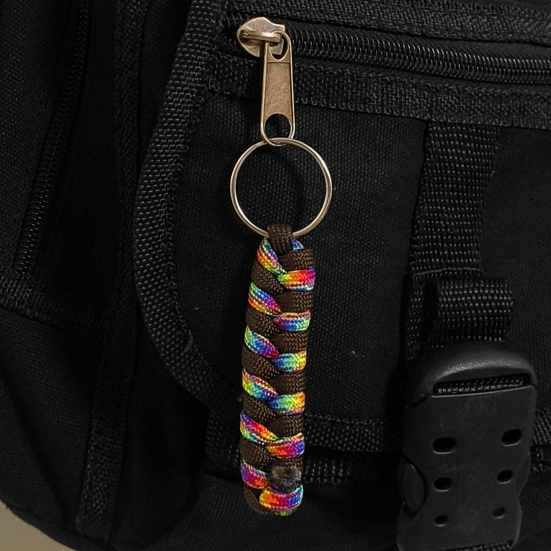 Custom Paracord Keyring: Two Colours Fishtail Weave - Choose Your Favourite Colours - Handmade Accessory