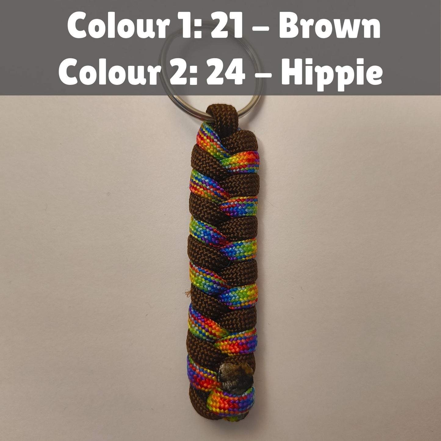 Custom Paracord Keyring: Two Colours Fishtail Weave - Choose Your Favourite Colours - Handmade Accessory