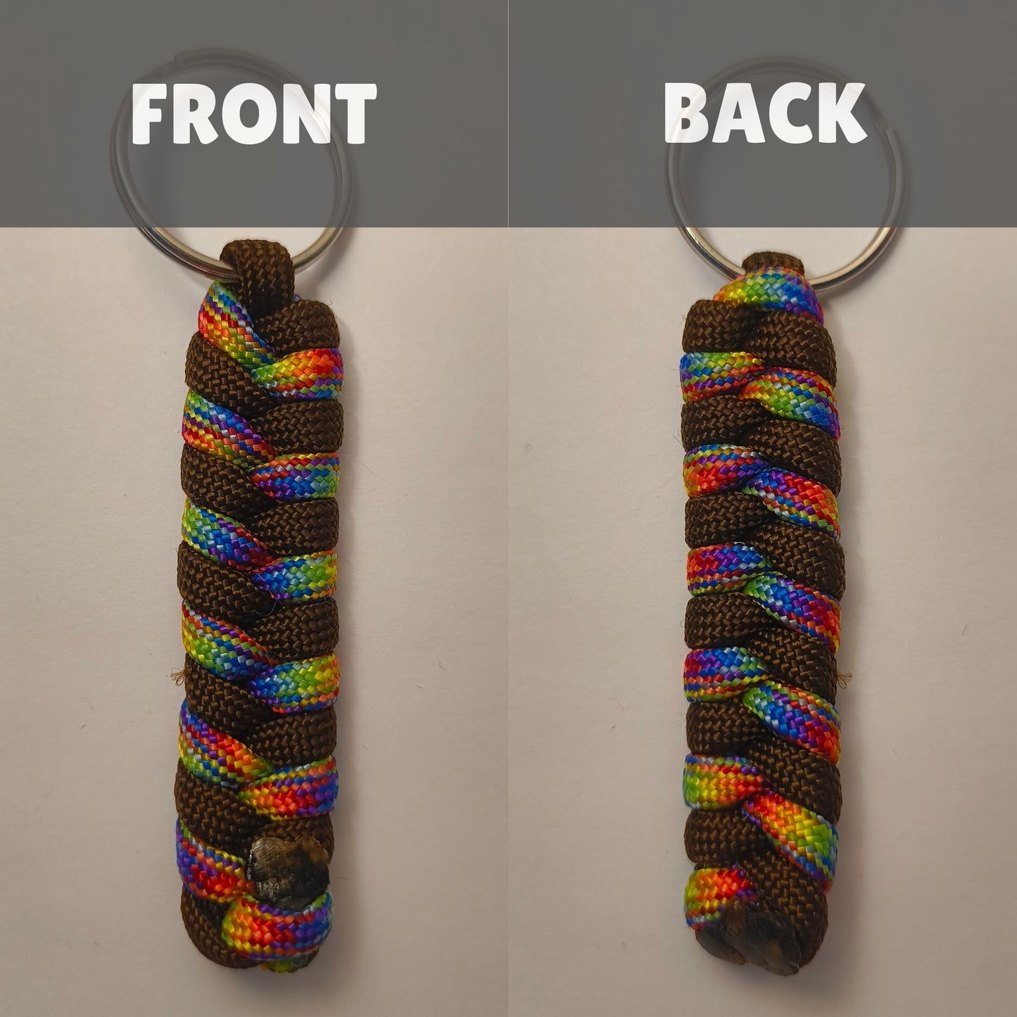 Custom Paracord Keyring: Two Colours Fishtail Weave - Choose Your Favourite Colours - Handmade Accessory