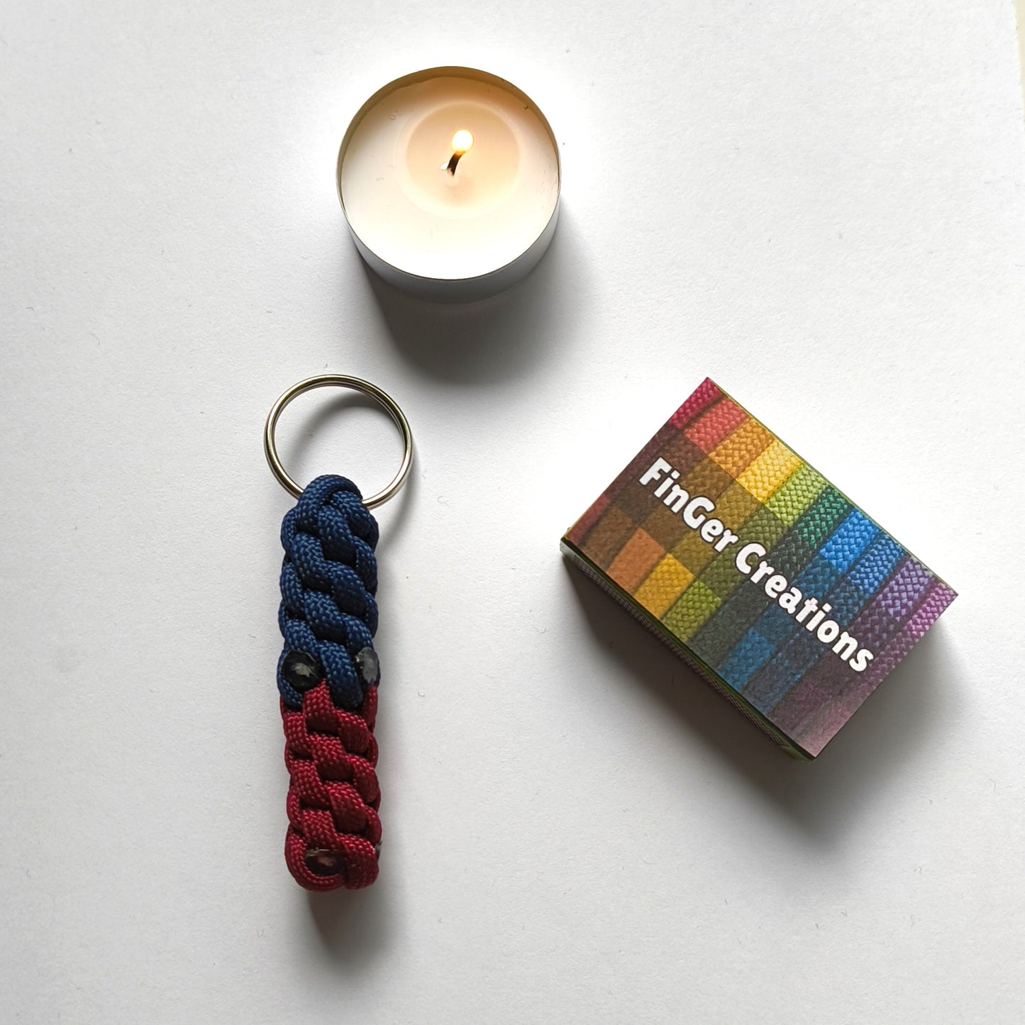 Custom Paracord Keyring: Two Colours Round Knot - Choose Your Favourite Colours - Handmade Accessory