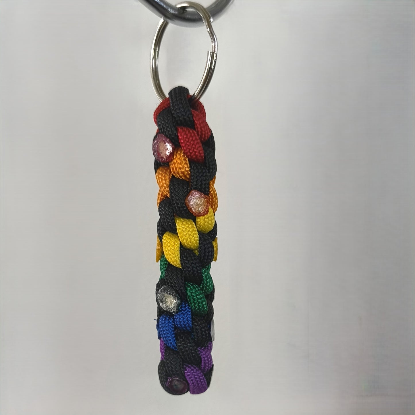 Paracord Keyring: Rainbow Round Knot - Handmade Accessory