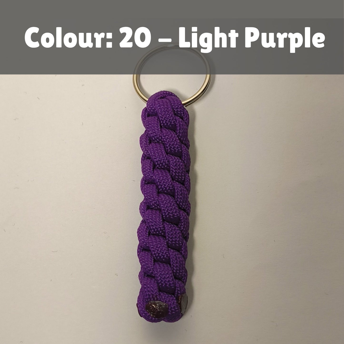 Custom Paracord Keyring: One Colour Round Knot - Choose Your Favourite Colour - Handmade Accessory