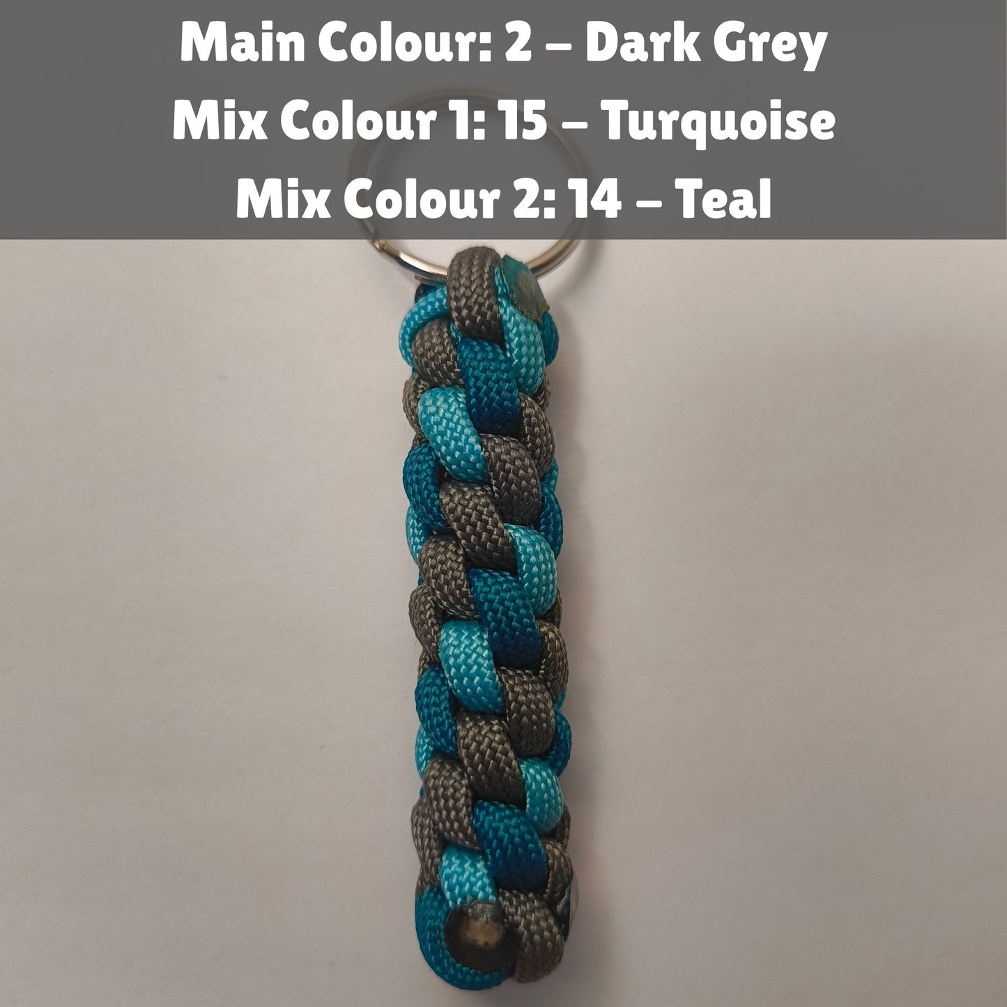 Custom Paracord Keyring: Three Colours Round Knot - Choose Your Favourite Colours - Handmade Accessory