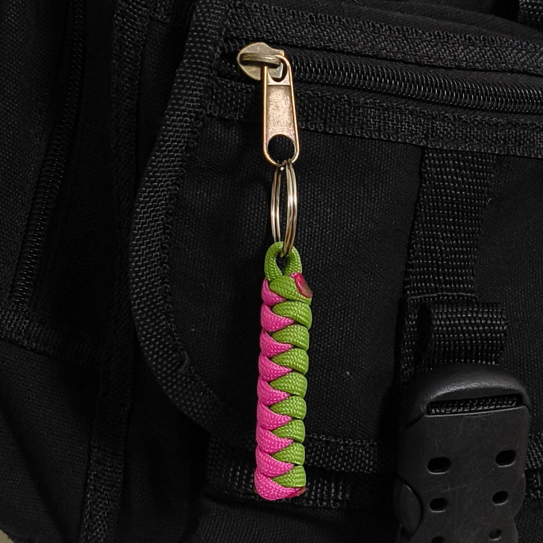 Custom Paracord Keyring: Two Colours Snake Knot  - Choose Your Favourite Colours - Handmade Accessory
