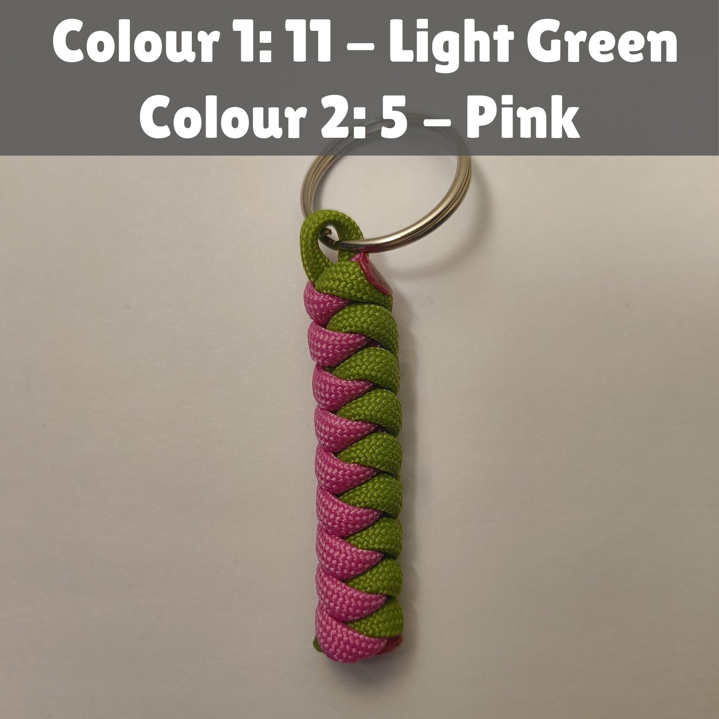 Custom Paracord Keyring: Two Colours Snake Knot  - Choose Your Favourite Colours - Handmade Accessory