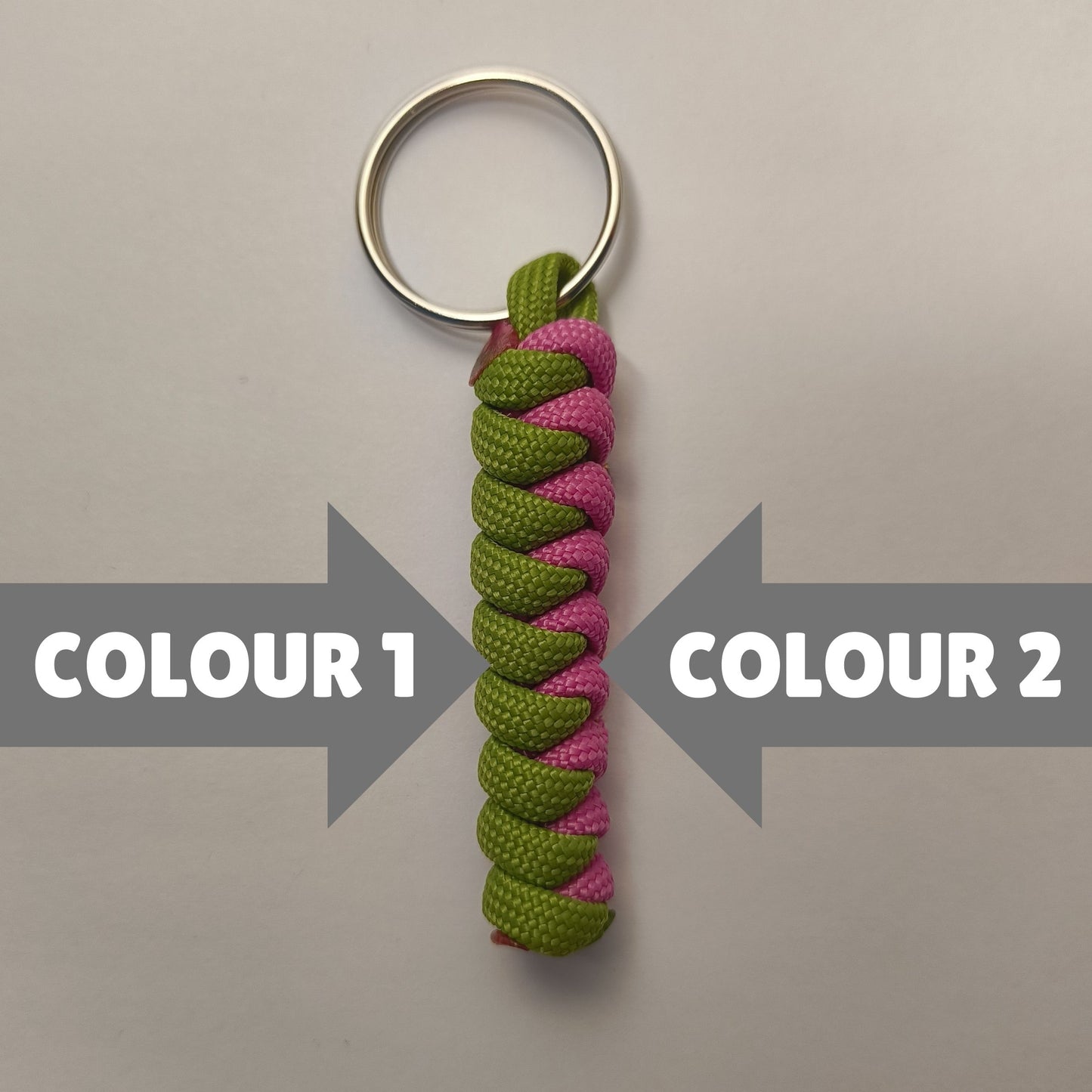 Custom Paracord Keyring: Two Colours Snake Knot  - Choose Your Favourite Colours - Handmade Accessory