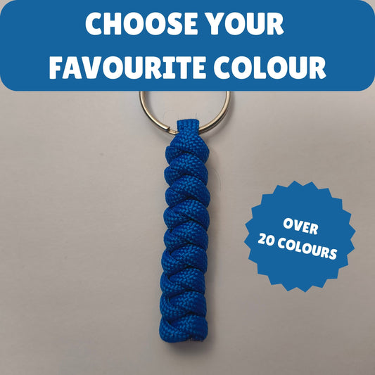 Custom Paracord Keyring: One Colour Snake Knot  - Choose Your Favourite Colour - Handmade Accessory