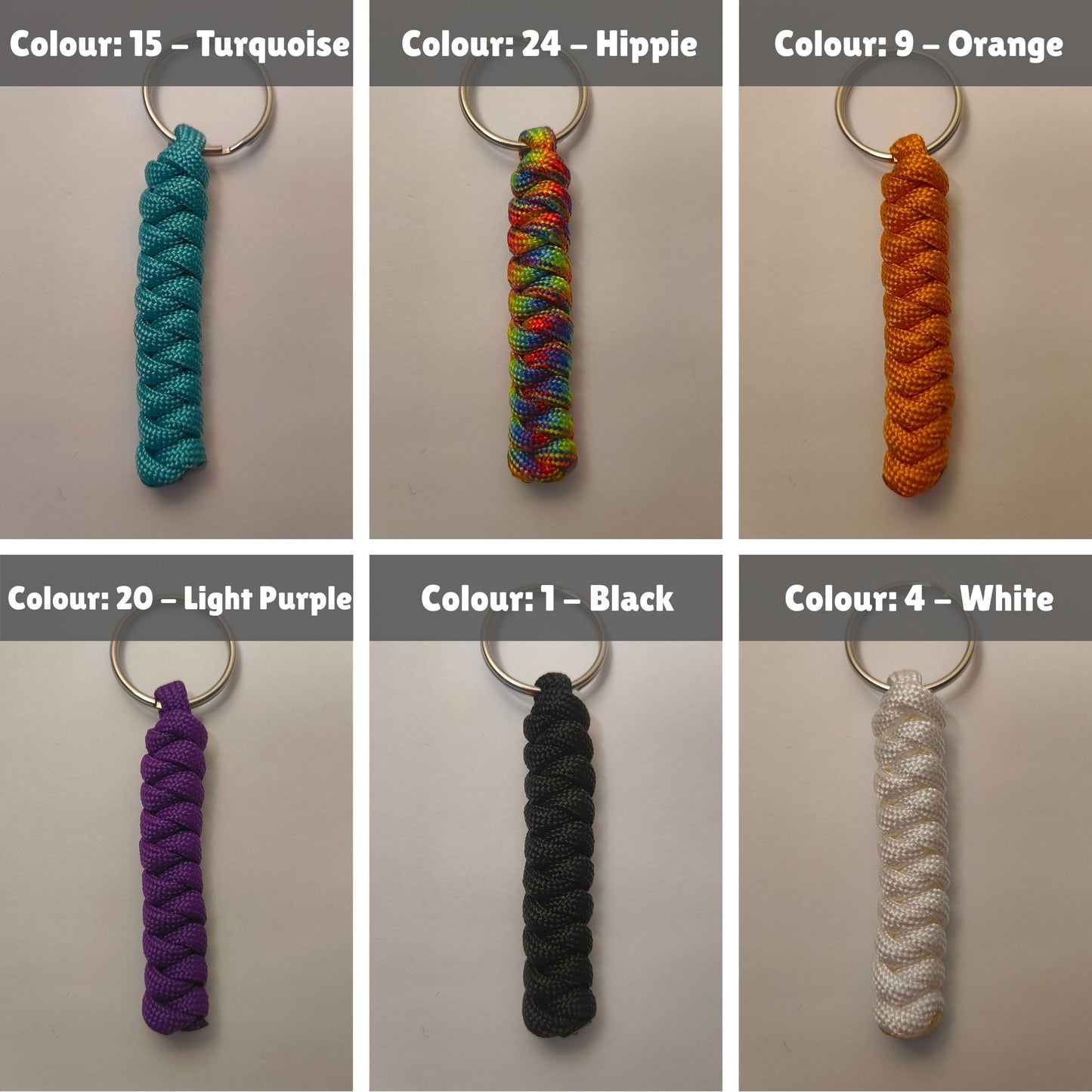 Custom Paracord Keyring: One Colour Snake Knot  - Choose Your Favourite Colour - Handmade Accessory