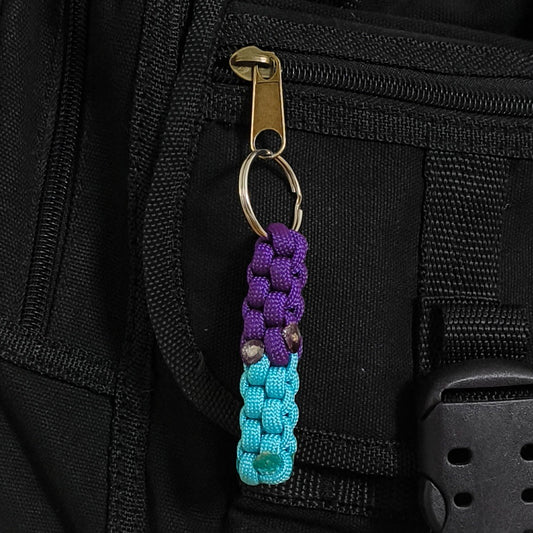 Custom Paracord Keyring: Two Colours Square Knot - Choose Your Favourite Colours - Handmade Accessory