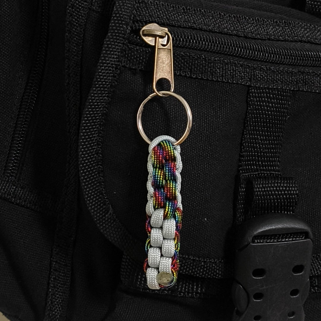 Custom Paracord Keyring: Two Colours Square Knot - Choose Your Favourite Colours - Handmade Accessory
