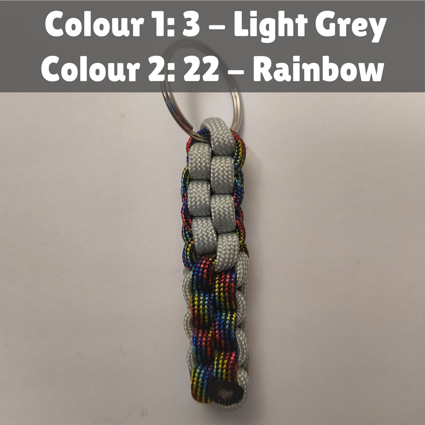 Custom Paracord Keyring: Two Colours Square Knot - Choose Your Favourite Colours - Handmade Accessory