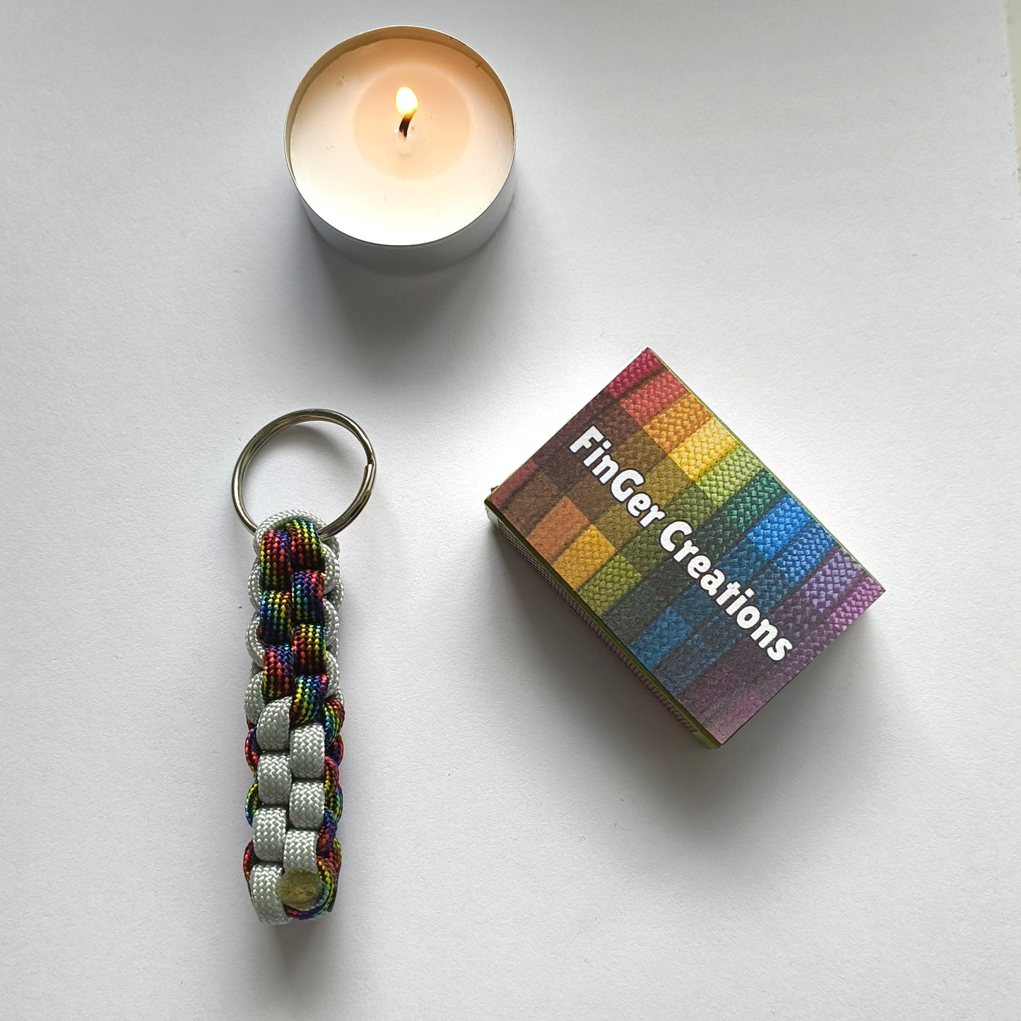 Custom Paracord Keyring: Two Colours Square Knot - Choose Your Favourite Colours - Handmade Accessory