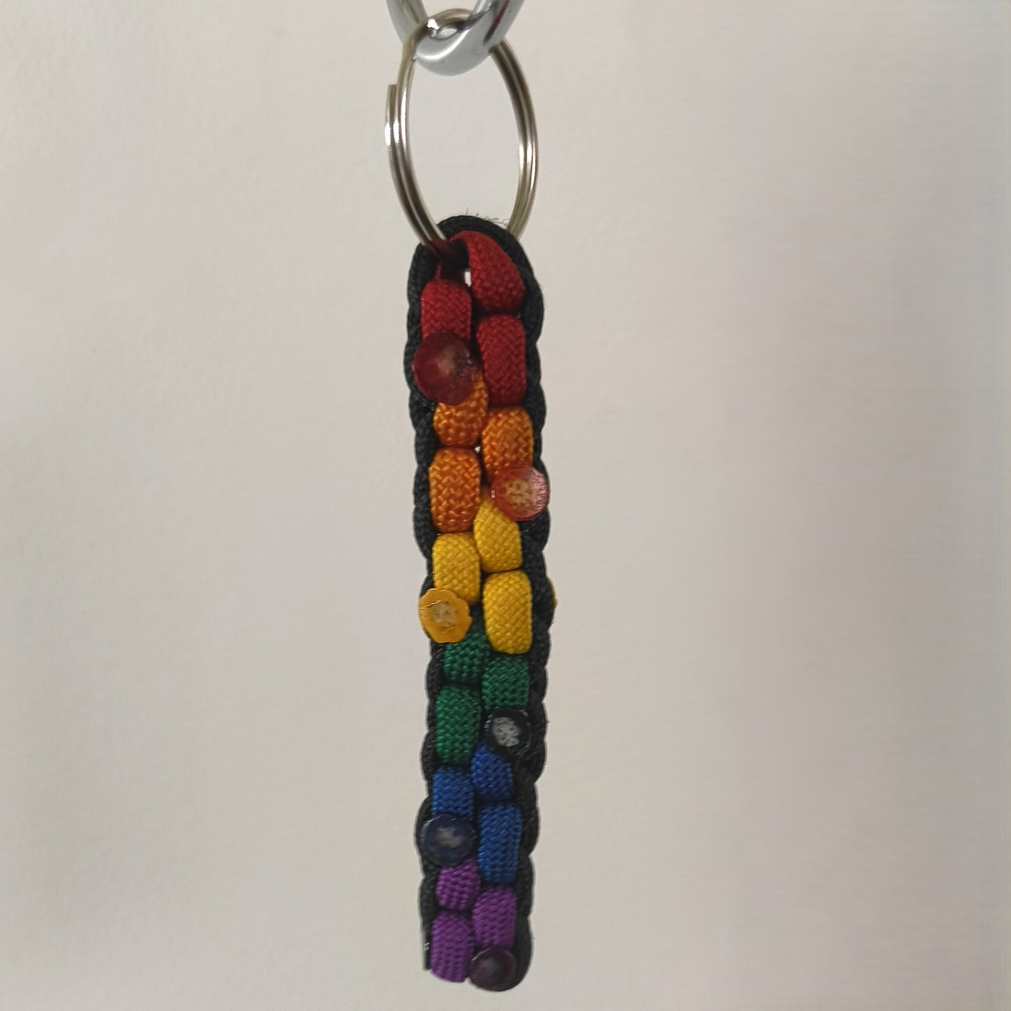 Paracord Keyring: Rainbow Square Knot - Handmade Accessory
