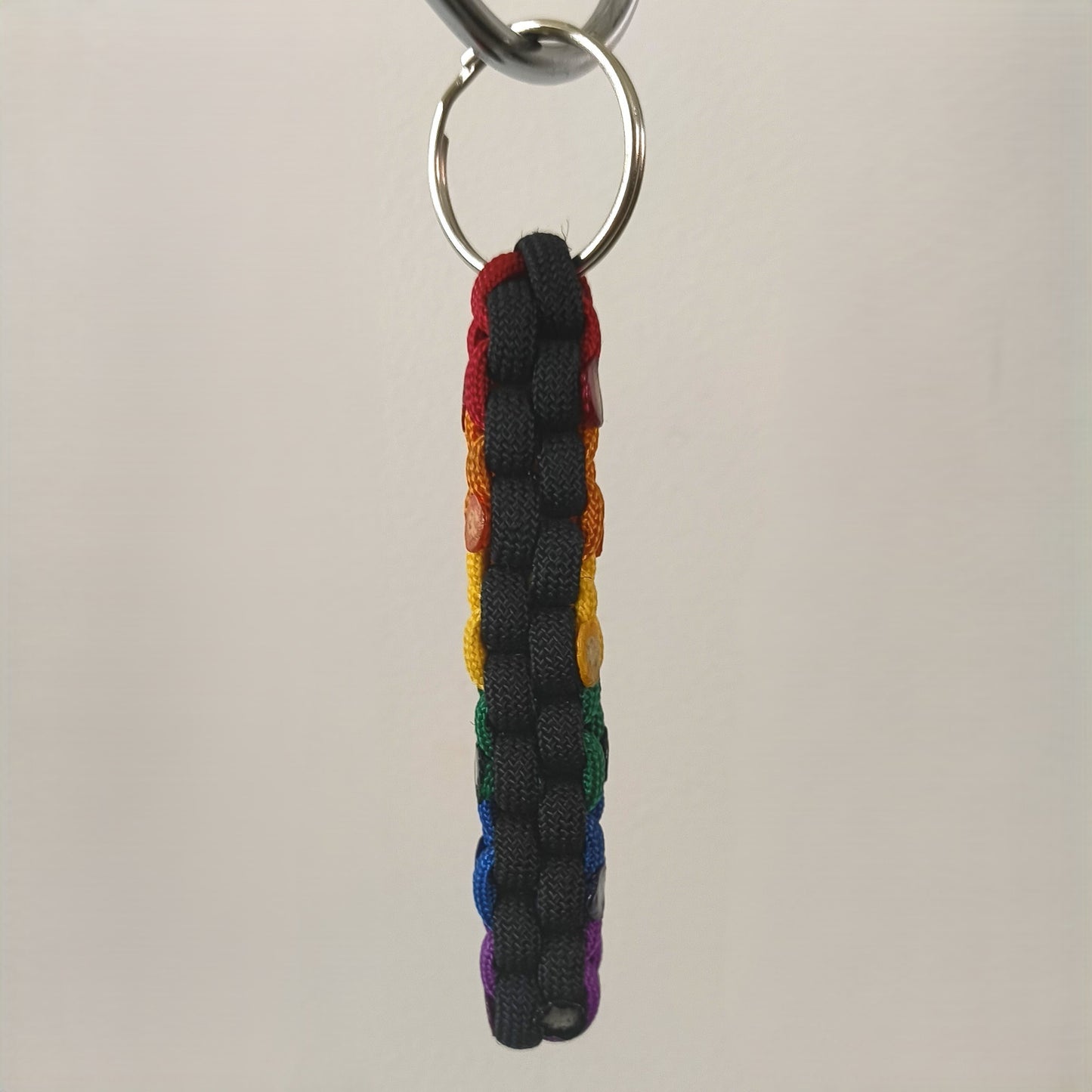 Paracord Keyring: Rainbow Square Knot - Handmade Accessory