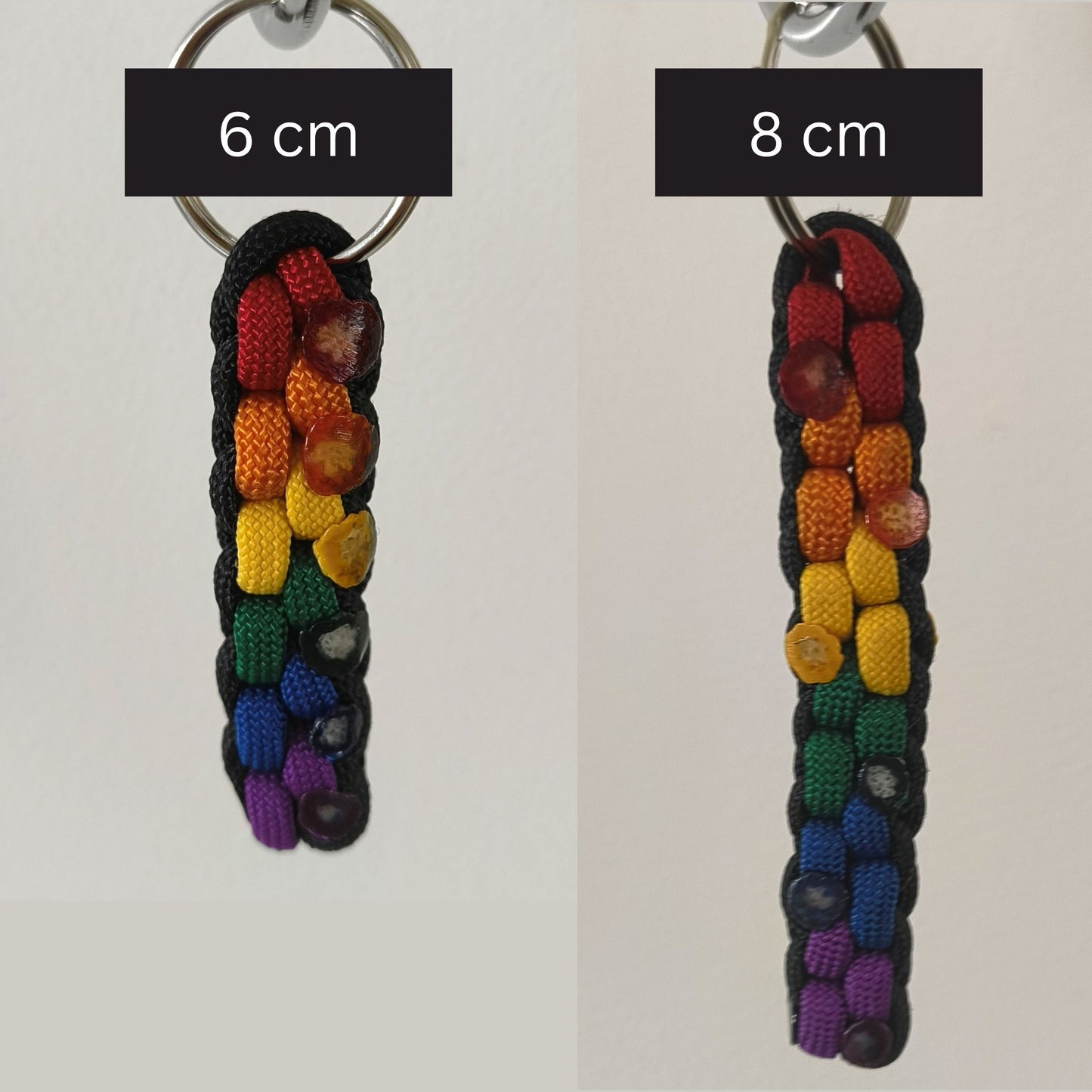 Paracord Keyring: Rainbow Square Knot - Handmade Accessory