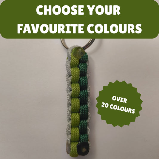 Custom Paracord Keyring: Three Colours Square Knot - Choose Your Favourite Colours - Handmade Accessory