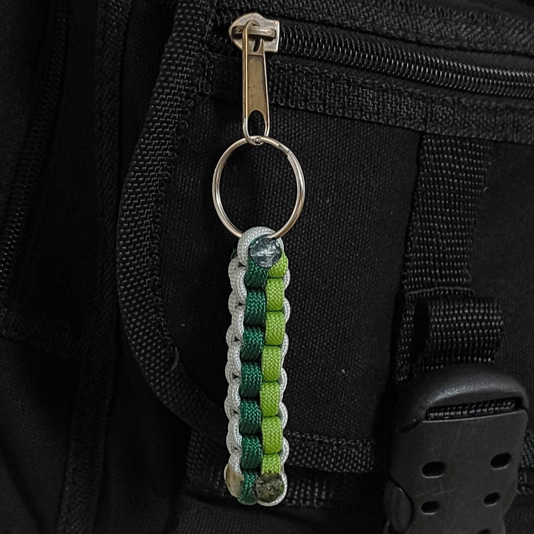 Custom Paracord Keyring: Three Colours Square Knot - Choose Your Favourite Colours - Handmade Accessory