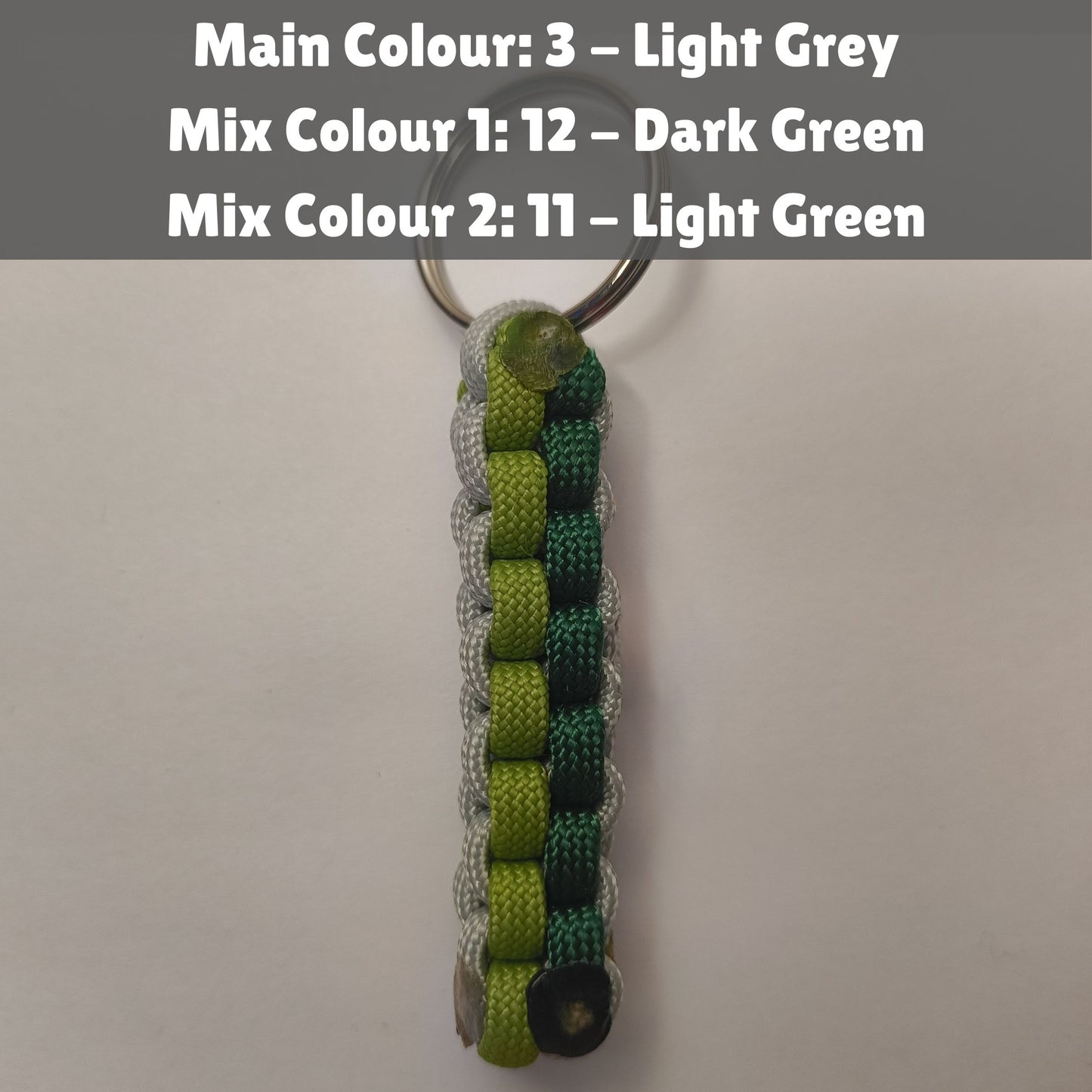 Custom Paracord Keyring: Three Colours Square Knot - Choose Your Favourite Colours - Handmade Accessory