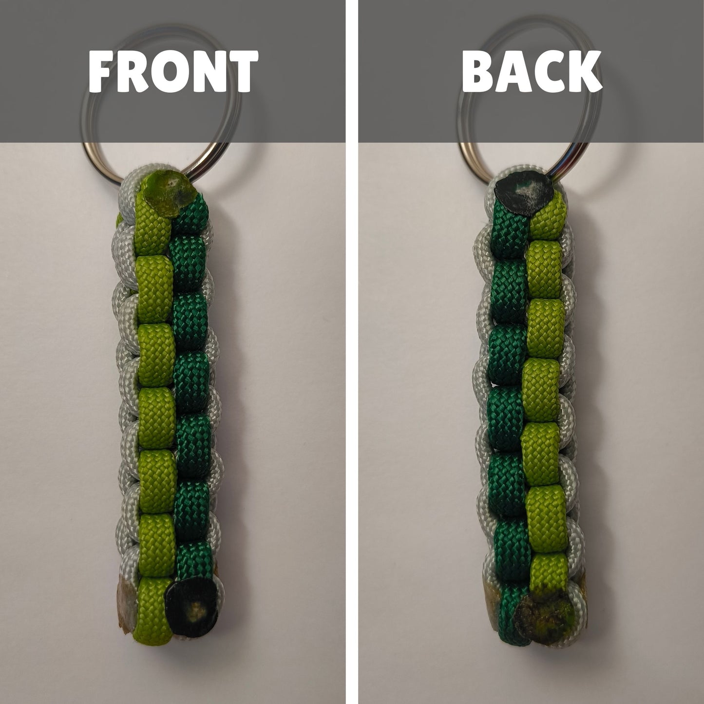 Custom Paracord Keyring: Three Colours Square Knot - Choose Your Favourite Colours - Handmade Accessory
